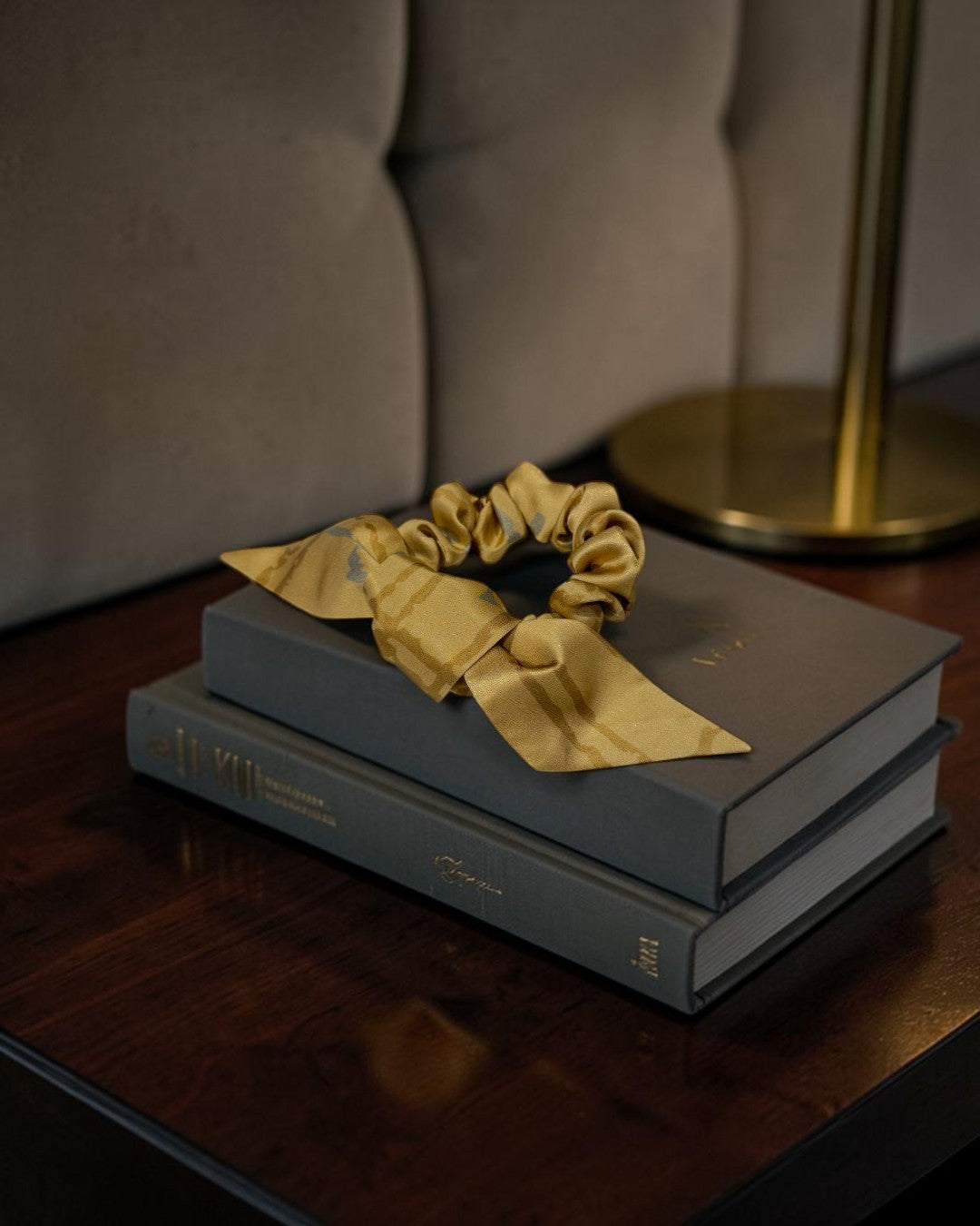 GOLDEN RAYS UPON YOUR HAIR: JAPANESE SILK CHOU CHOU WITH DETACHABLE RIBBON