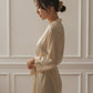 GOLDEN RAYS UPON YOUR HAIR: JAPANESE SILK CHOU CHOU WITH DETACHABLE RIBBON