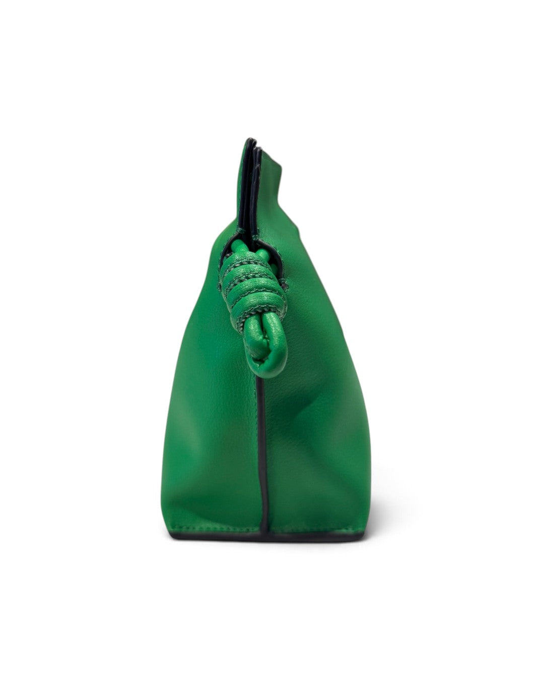 SILKEN TOUCH & TIMELESS KNOT: NAPPA LEATHER DRAWSTRING CLUTCH BAG