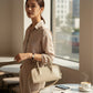 ELEGANT STRUCTURE IN EVERYDAY MOTION: ITALIAN LEATHER HORIZONTAL 2WAY BAG