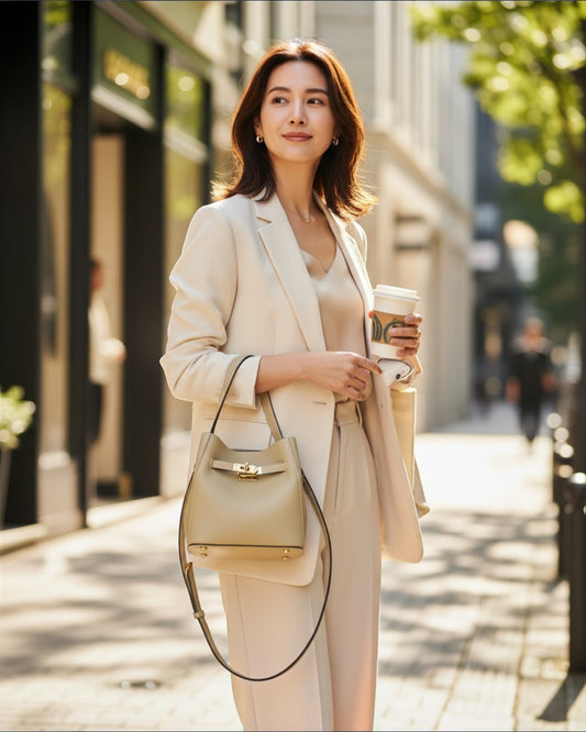 AN EMBRACE OF ITALIAN ELEGANCE: LEATHER SQUARE CROIX 2WAY BAG