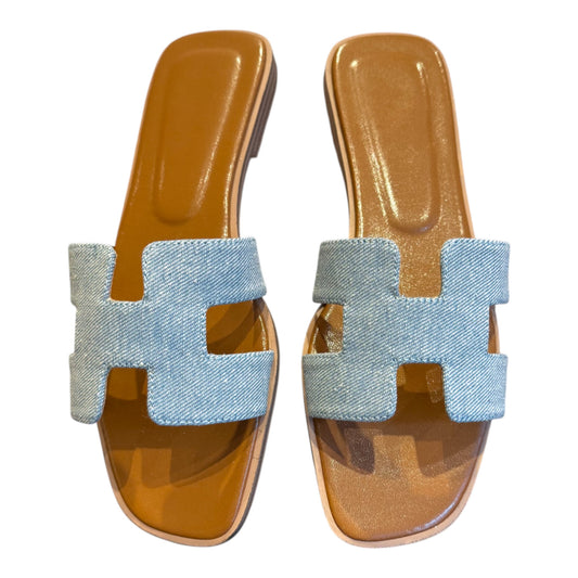 【MICALLE MICALLE】デニムHモチーフサンダル