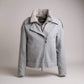The Silver Radiance: 3-Way Cashmere Wool Biker Masterpiece