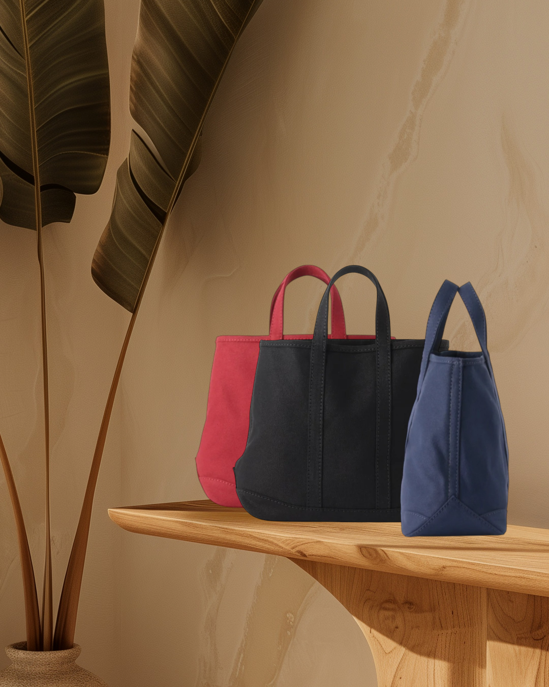 J.B. ATTIRE NEW YORK BAG MINI ブラック・レッド・ネイビー 3色の商品ディスプレイ