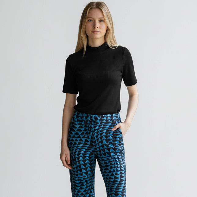 The Second Skin: Essentials Mock Neck Ribbed Tee