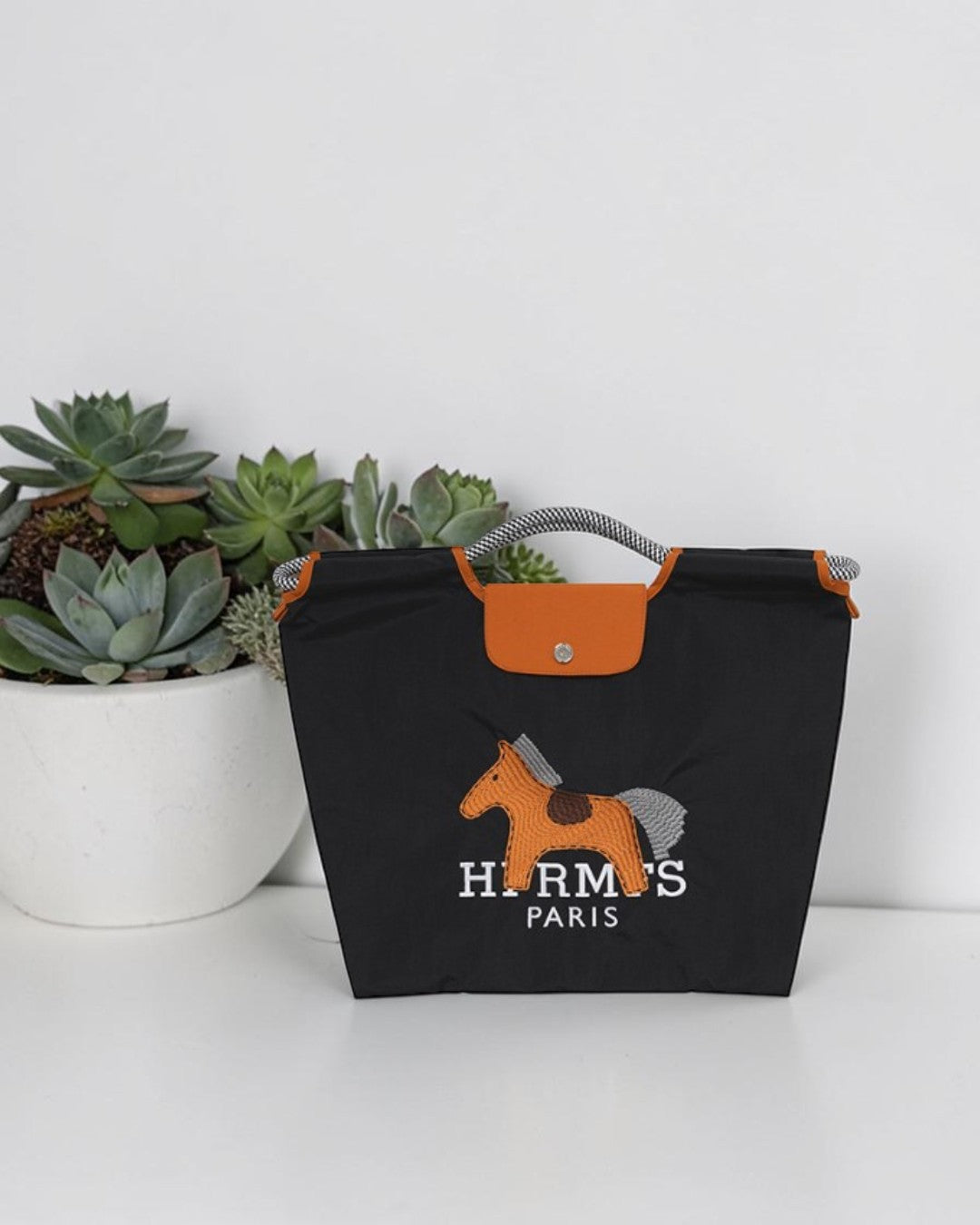 The Parisian Whisper: Embroidered Equestrian Tote
