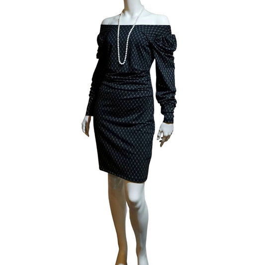 Noir Lattice Horizon Dress