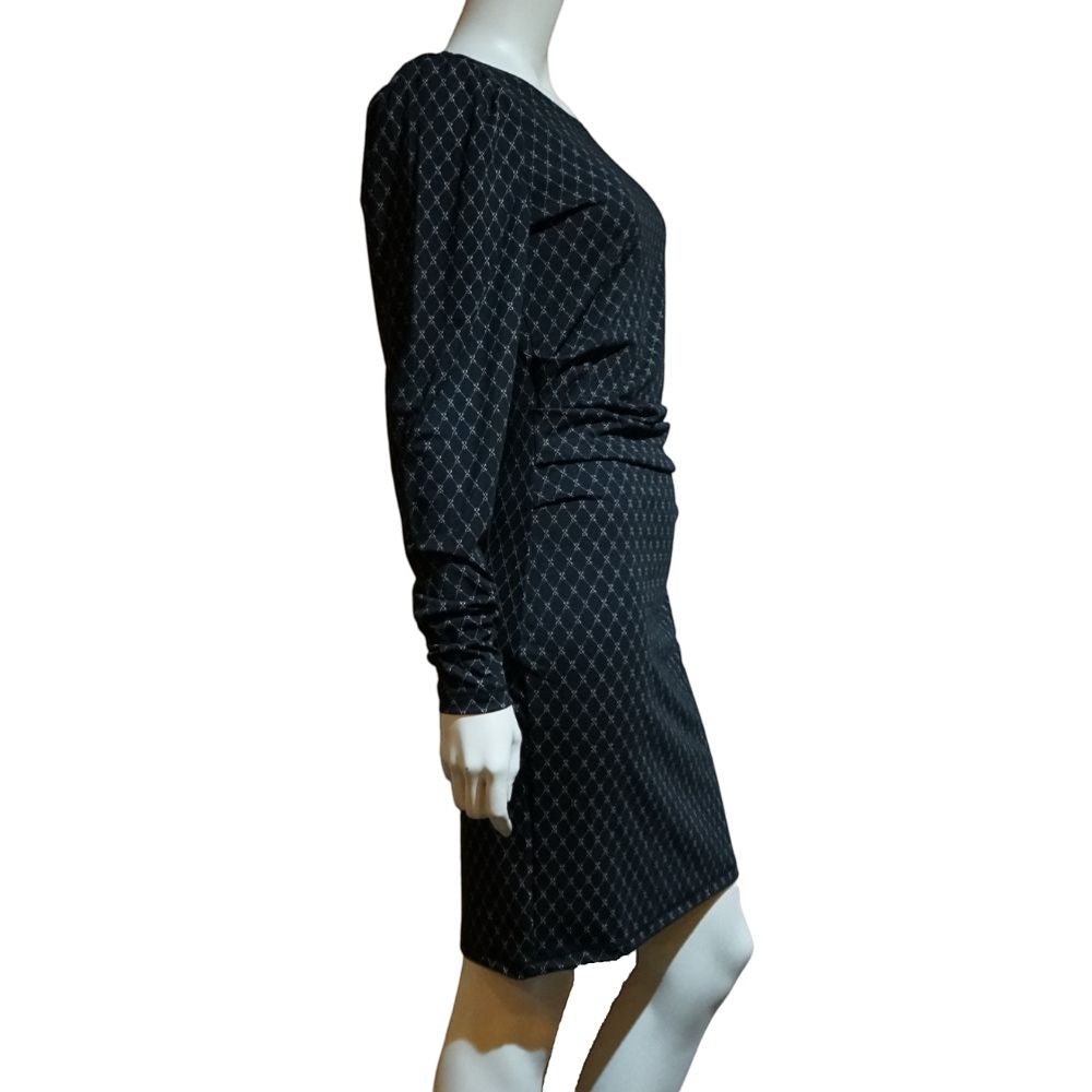 Noir Lattice Horizon Dress