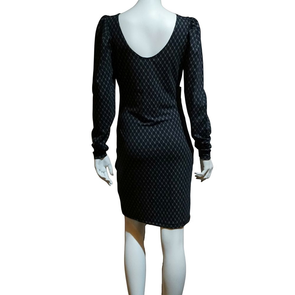 Noir Lattice Horizon Dress