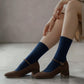 PURE CASHMERE TOUCH & ITALIAN CRAFTSMANSHIP: SHORT RIBBED SOCKS