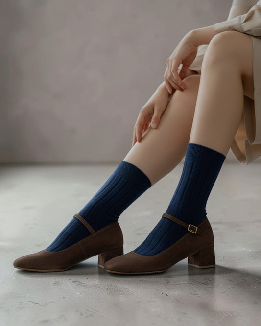 PURE CASHMERE TOUCH & ITALIAN CRAFTSMANSHIP: SHORT RIBBED SOCKS