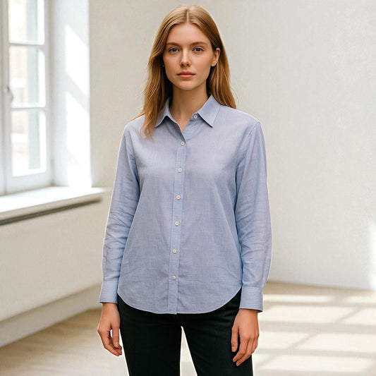 FAVEUR: Azure Breeze Linen Shirt