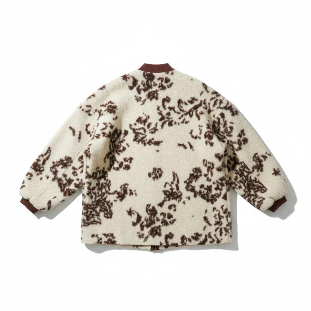 The Floral Teddy: Italian Wool Oversized Bomber