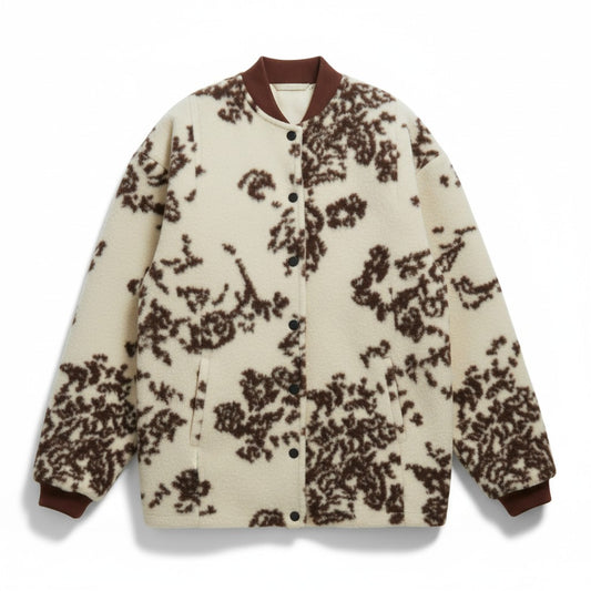 The Floral Teddy: Italian Wool Oversized Bomber