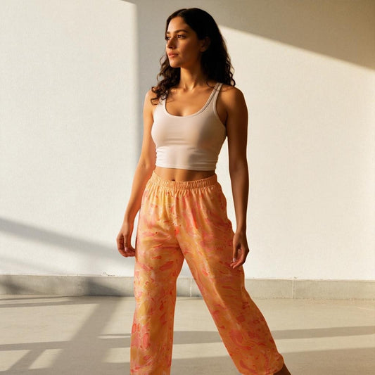 Blushing Canvas Silk Pants