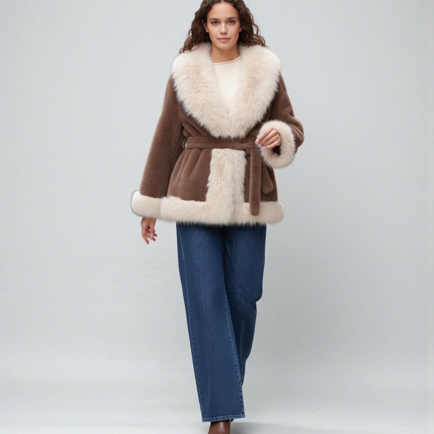 Venice Whispers: The Ethereal Ecofur Wrap Coat