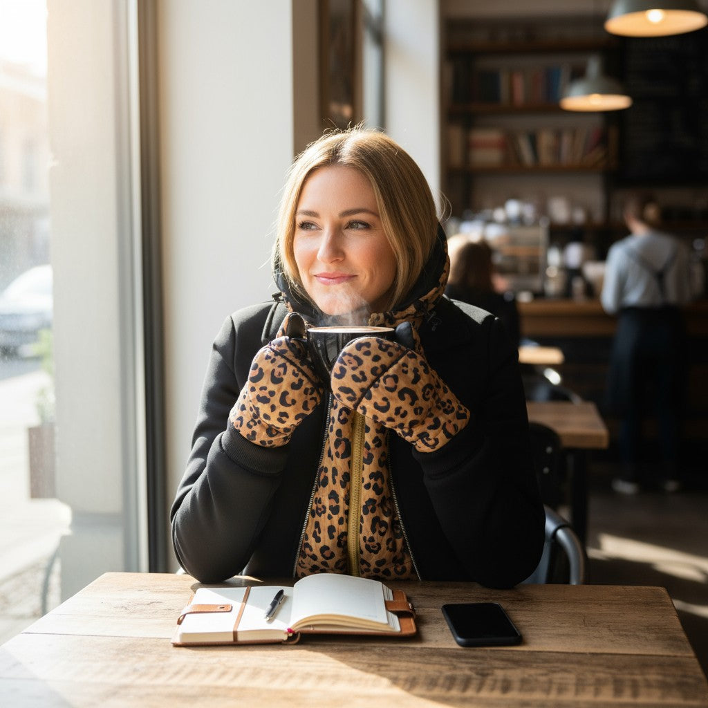 The Urban Adventurer: FUDOON レオパード柄 コンバーチブルミトン (Moofles)