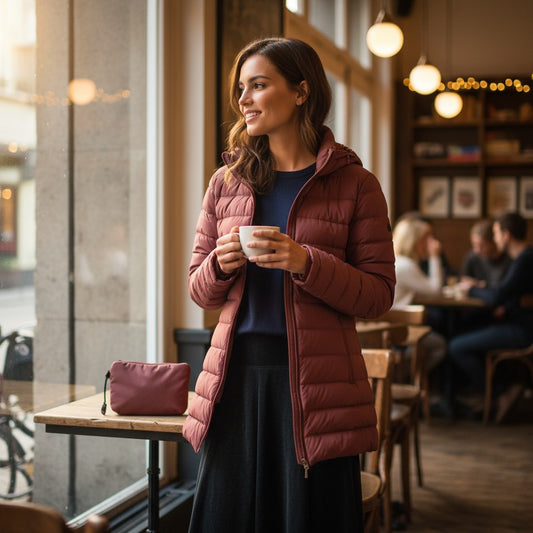 The Urban Hue: Light Down Burgundy Coat