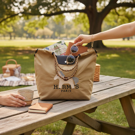 The Parisian Whisper: Embroidered Equestrian Tote