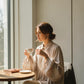 GRACEFUL SILHOUETTE & AIRY ELEGANCE: ZIP-UP BLOUSE JACKET