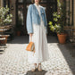 Indigo Reverie: The Double-Breasted Denim Muse