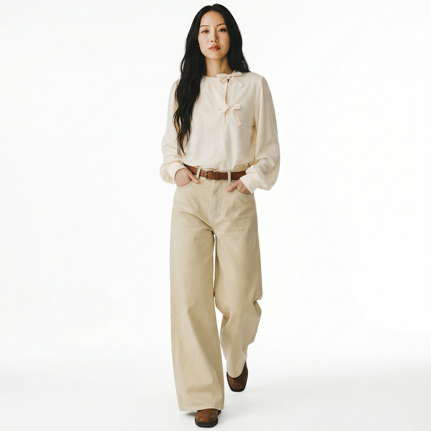 The Ribbon Serenade: Elevated Lounge Sweatshirt