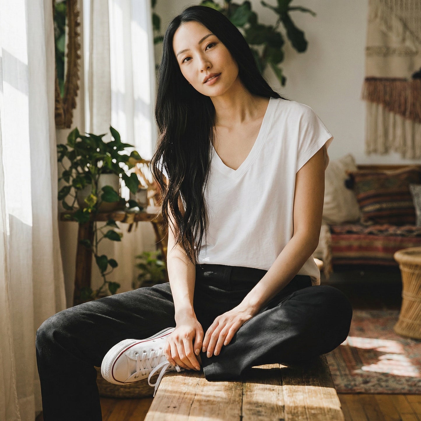 Essential Ease: The Slub V-Neck Muse